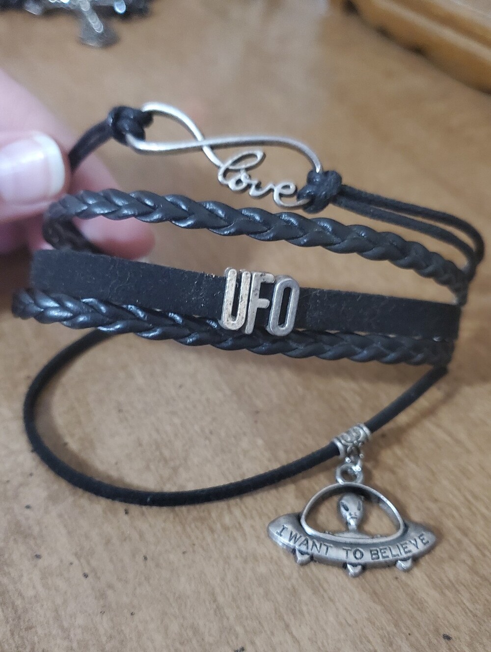 Alien-theme Leather Bracelet
